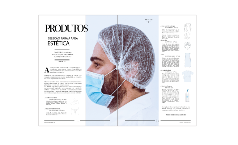 Seleção de produtos para a área estética